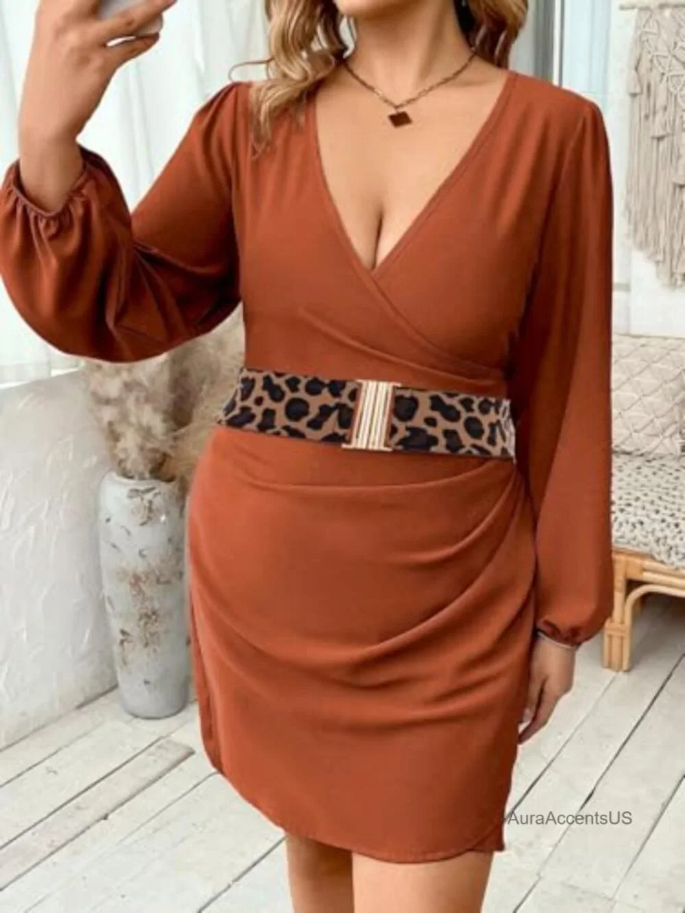 Vintage Stretch Wide Elastic Waist Belt with Gold Flat Buckle for Dress